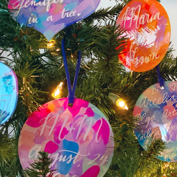 Custom Hand-Lettered Acrylic Christmas Ornaments – dunkirkdesigns